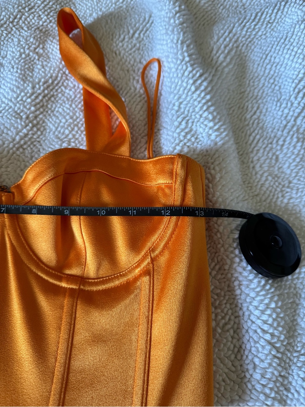 Alice + Olivia Orange Satin Corset Crop Top - Picture 4 of 5